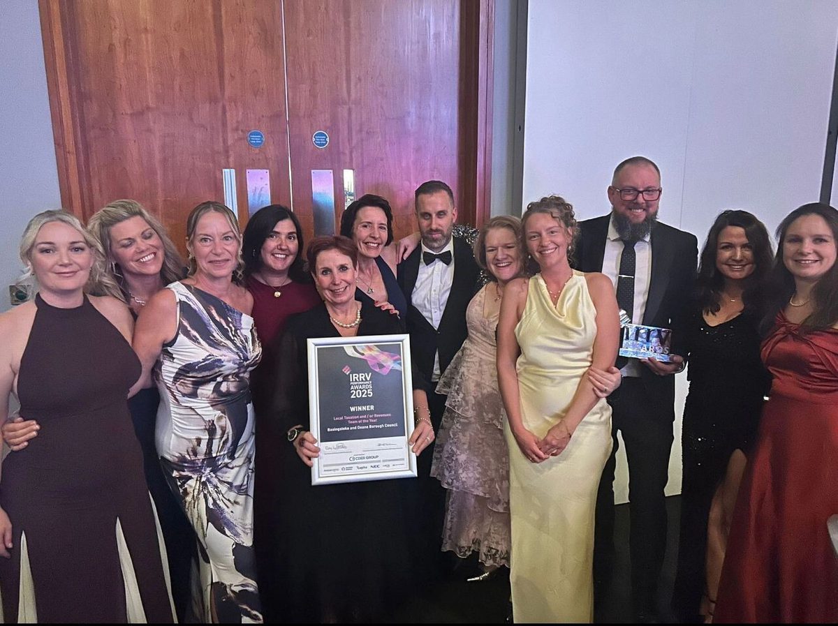 Basingstoke and Deane Borough Council win the IRRV award Local Taxation and / or Revenues Team of the Year